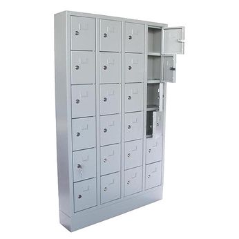 Lockerkast PEL 24-deurs 131 x 80 x 15cm Grijs